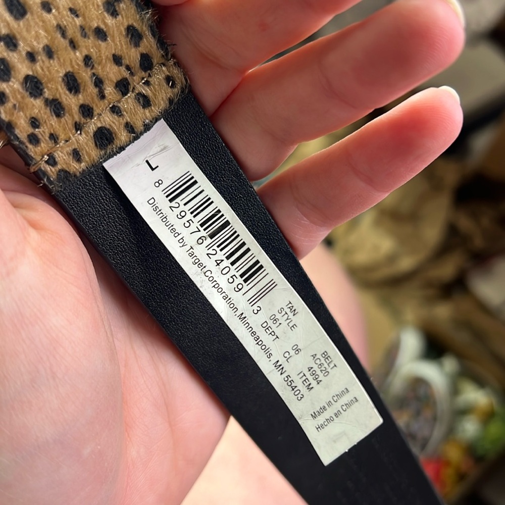 Universal Thread Womens Spotted Leopards Belt Tan Black Size L - Picture 2 of 10